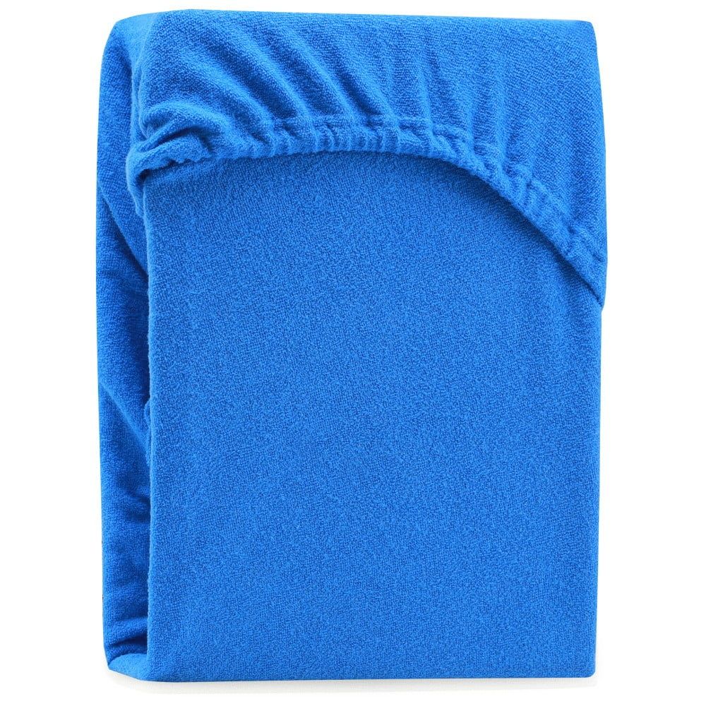 Modré elastické prostěradlo na dvoulůžko AmeliaHome Ruby Siesta, 180/200 x 200 cm - Bonami.cz