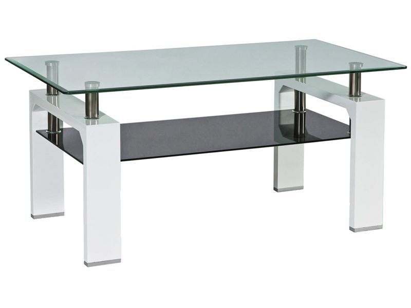 Konferenční stolek LISA II bílý lakovaný (H) 110x60x55 - Nabytek-Bogart.cz