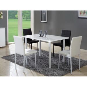 Jídelní stůl v luxusním jednoduchém designu bílá v extra vysokém lesku UNITA - Favi.cz