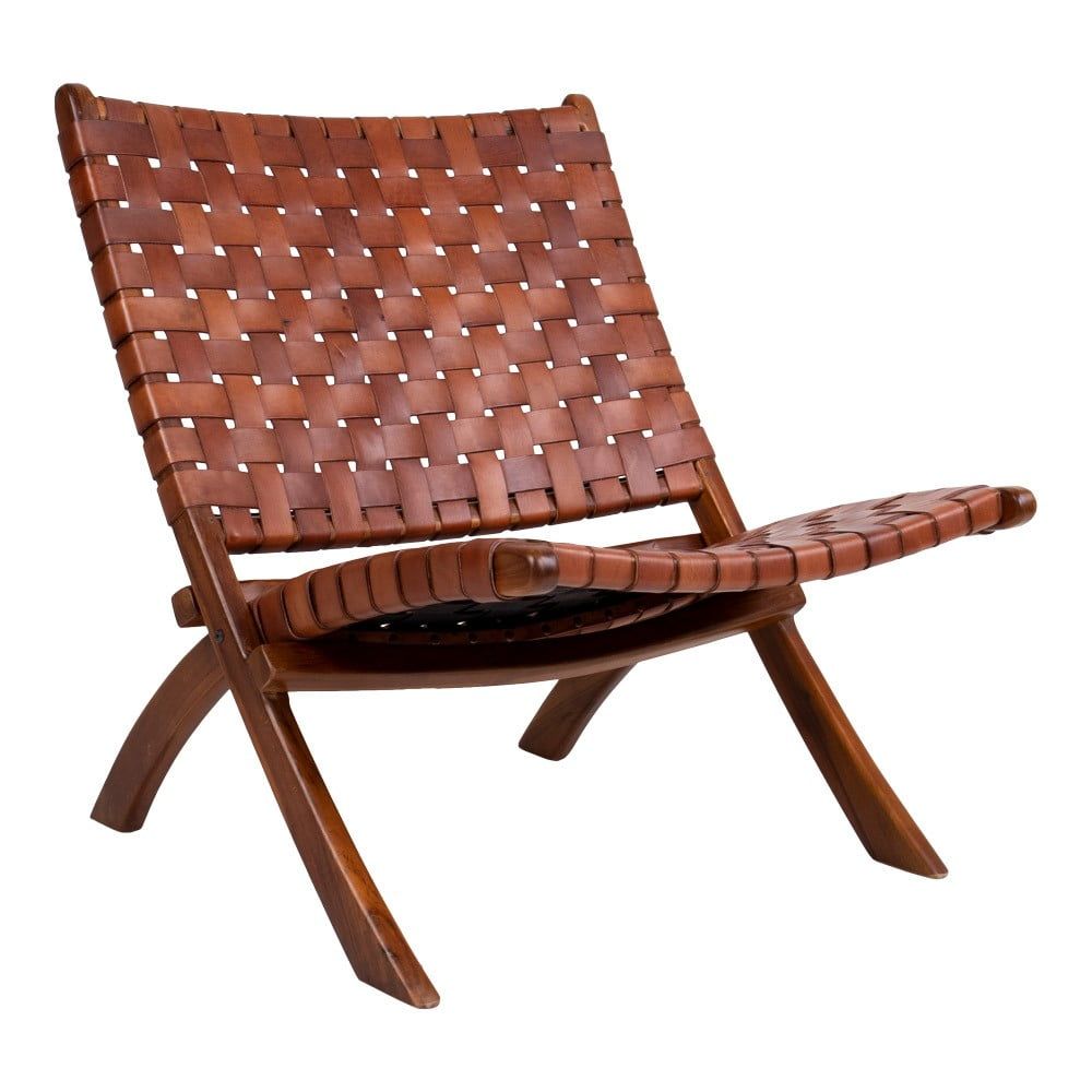 Skládací židle z teakového dřeva a kůže House Nordic Montana - MUJ HOUSE.cz