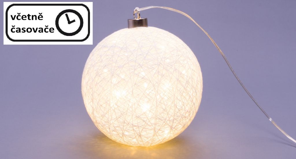 Nexos  Svítící koule - 30 LED, teple bílá - Kokiskashop.cz