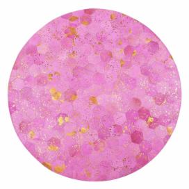 Kožený koberec růžový ⌀ 140 cm ZEYTIN