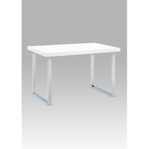 Jídelní stůl A770 WT (chrom / bílý lesk) - Rafni