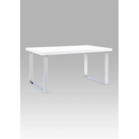 Jídelní stůl A880 WT (chrom / bílý lesk) - Rafni