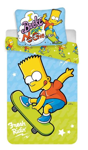 Jerry Fabrics povlečení bavlna Simpsons Bart skate 03 140x200+70x90 cm  - POVLECENI-OBCHOD.CZ