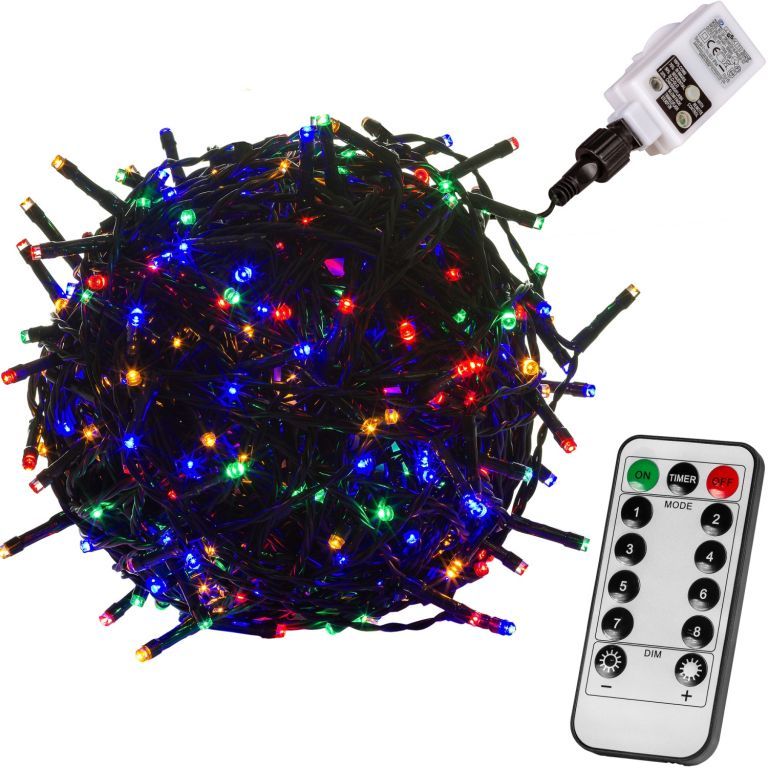 VOLTRONIC® Vánoční řetěz - 60 m, 600 LED, barevný + ovladač - Kokiskashop.cz