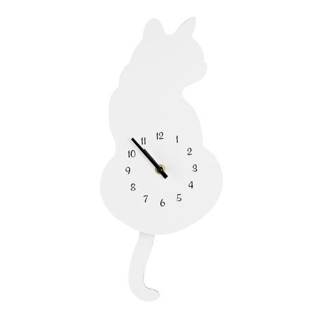 Nástěnné hodiny TORO bílá kočka 40cm - Kitos.cz