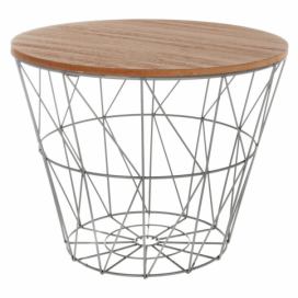 Atmosphera Konferenční stolek ze dřeva a kovu, praktický design obývací pokoj stůl