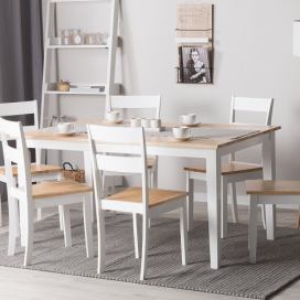 Jídelní stůl dřevěný světle hnědý / bílý 150 x 90 cm GEORGIA