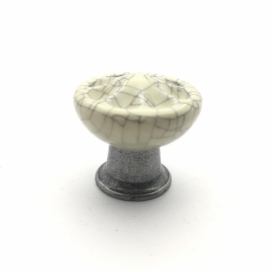 Tulip COUNTRY ocel oxidovaná/ porcelán popraskaný 33 mm