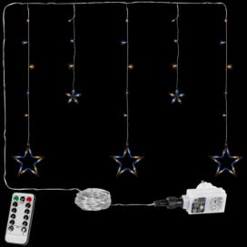 VOLTRONIC® Vánoční závěs - 5 hvězd, 61 LED, teple/studeně bílý +ovladač