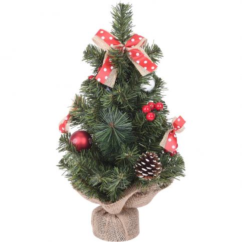 Home Styling Collection Umělý vánoční stromek na kufru, s dekoracemi a kužely, 40 cm - EMAKO.CZ s.r.o.
