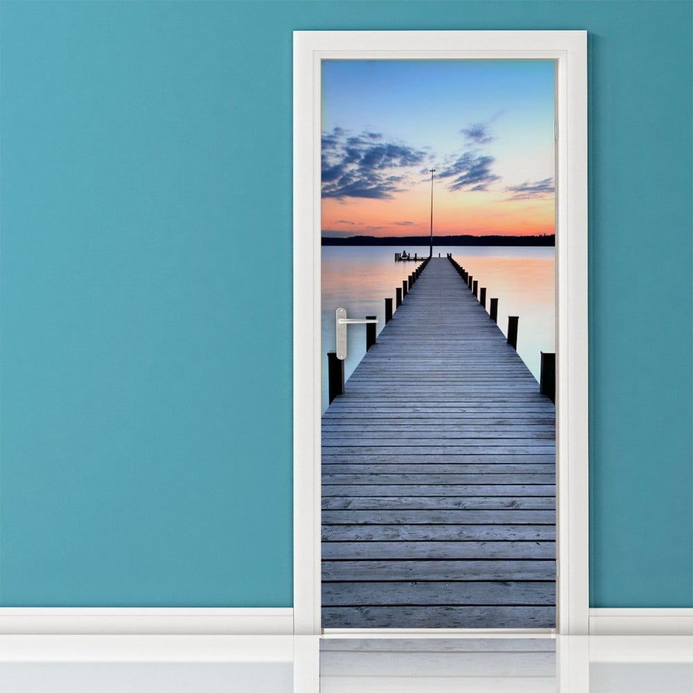 Adhezivní samolepka na dveře Ambiance Pontoon On The Beach, 83 x 204 cm - Bonami.cz