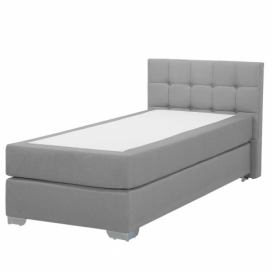 Kontinentální světle šedá čalouněná postel 90 x 200 cm ADMIRAL