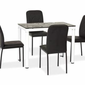 Stůl DAMAR Černý Deska/bílá konstrukce 100X60