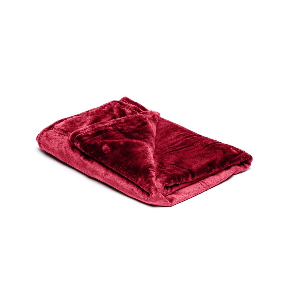 Vínově červená mikroplyšová deka My House, 150 x 200 cm - Bonami.cz