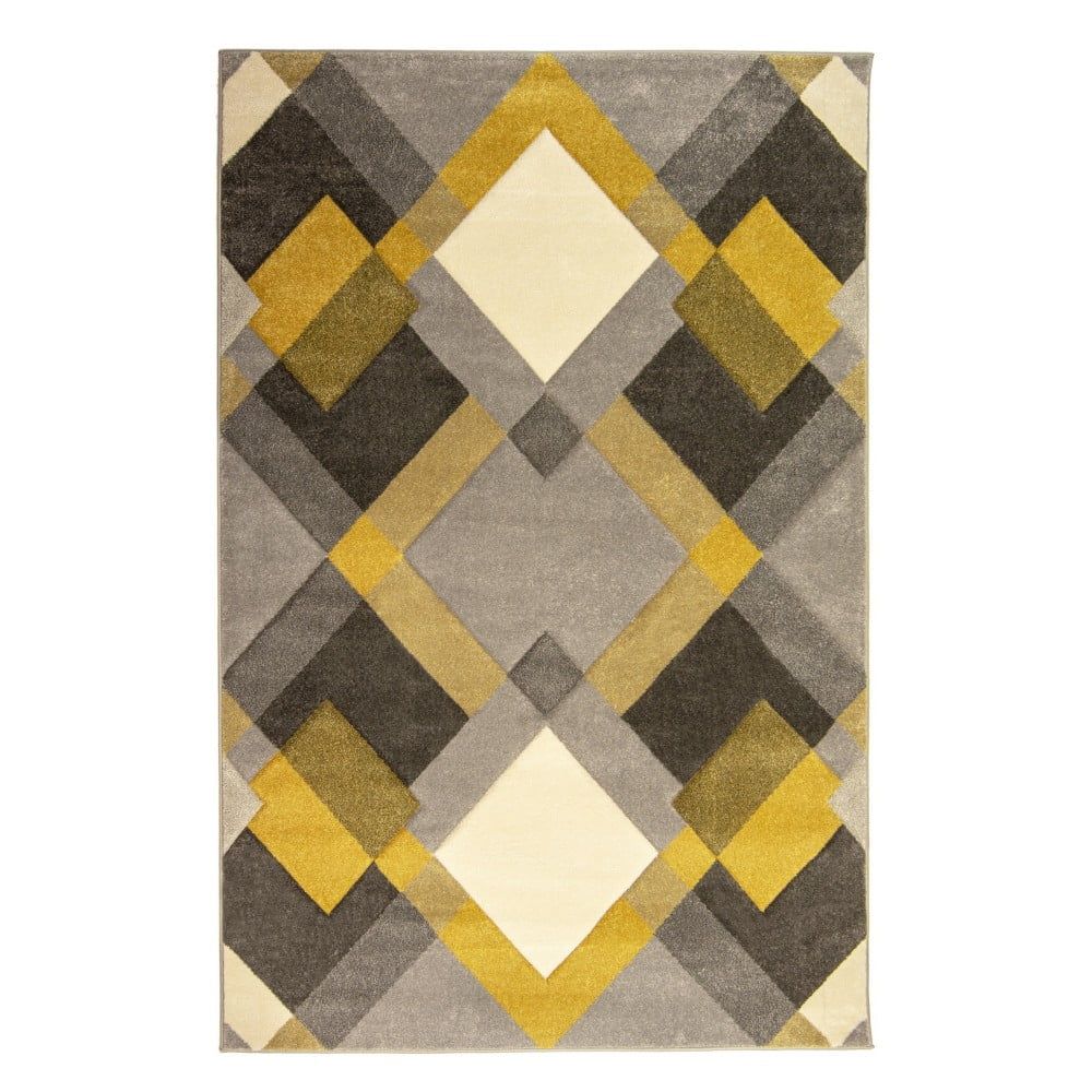Šedo-žlutý koberec Flair Rugs Nimbus, 120 x 170 cm - Bonami.cz