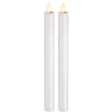LED svíčky, 25cm, metalické bílé, 2x AAA, jantarová, 2 ks - alza.cz