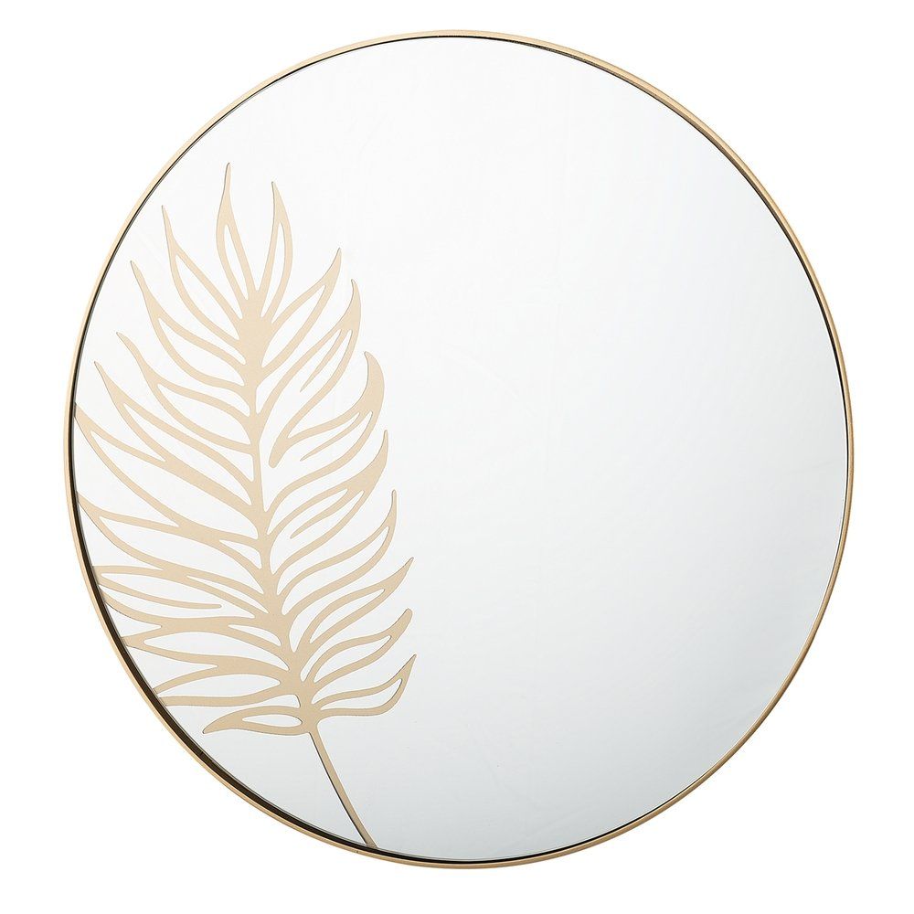 Nástěnné zrcadlo ve zlaté barvě ø 57 cm SAUVIE - Beliani.cz