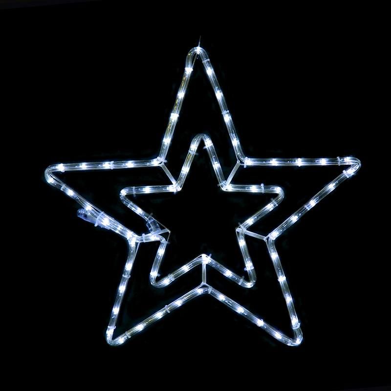 ACA DECOR 2xLED Vánoční hvězda do okna 12W, studená bílá barva, IP44 - STERIXretro