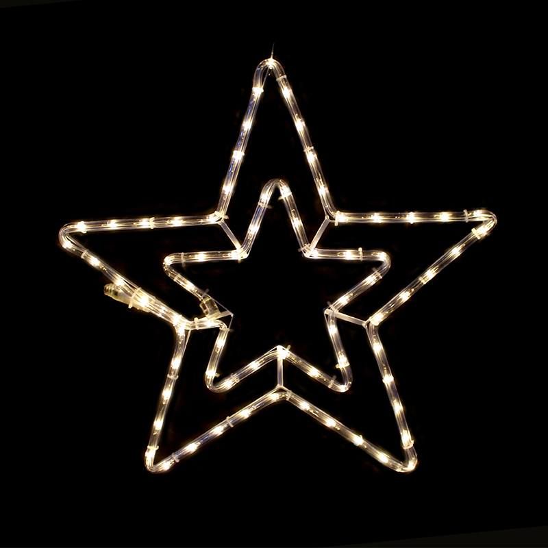 ACA DECOR 2xLED Vánoční hvězda do okna 12W, teplá bílá barva, IP44 - STERIXretro