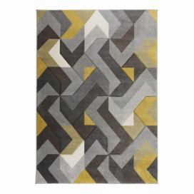 Flair Rugs koberce Kusový koberec Hand Carved Aurora Grey/Ochre - 120x170 cm Bonami.cz