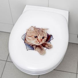 Die moderne Hausfrau Samolepka na WC prkénko Kočka, 2 ks