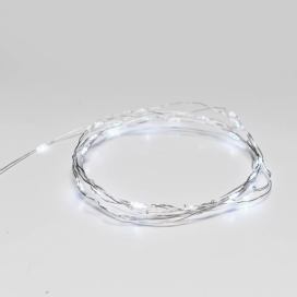 ACA DECOR LED dekorační stříbrná girlanda, studená bílá, 2xCR2032, 200 cm, IP44 venkovní