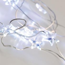 ACA DECOR LED vánoční/dekorační girlanda - hvězdičky, studená bílá barva, 200 cm, IP20, 2xAA