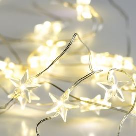 ACA DECOR LED vánoční/dekorační girlanda - hvězdičky, teplá bílá barva, 200 cm, IP20, 2xAA