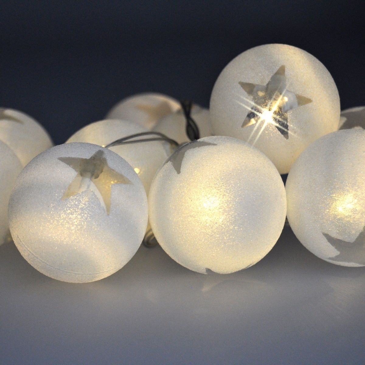 Solight Světelný LED řetěz s 10 vánočními koulemi, 1 m, teplá bílá - 4home.cz