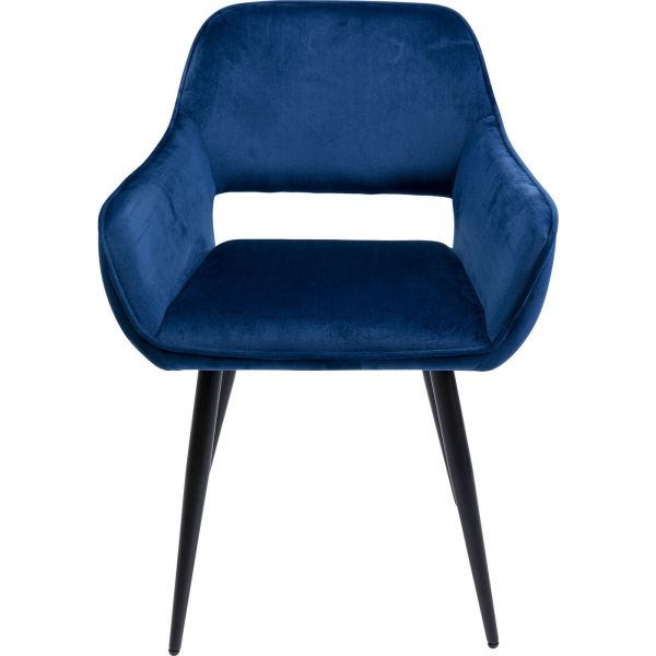 Modrá čalouněná židle s područkami San Francisco - KARE