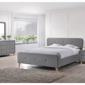 Čalouněná postel MALMO 140x200 cm šedá Matrace: Matrace Coco Maxi 23 cm