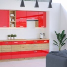 Stolarz kuchyňská linka ARTISAN červená  Rozměr: 260 cm
