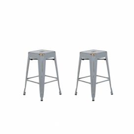 Sada 2 ocelových barových stoliček 60 cm stříbrné/zlaté CABRILLO