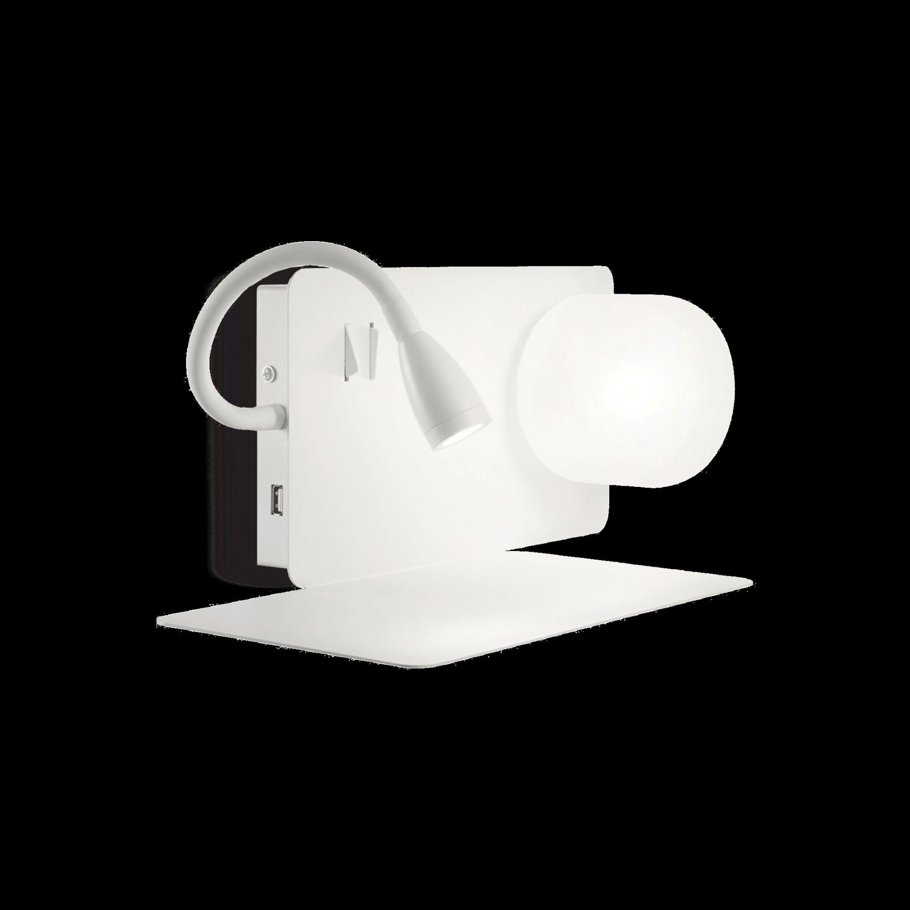 Ideal Lux 174792 LED nástěnné svítidlo Book 2x3W | G9 | 200lm | 3000K - bílá, s USB - Dekolamp s.r.o.