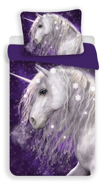 Jerry Fabrics povlečení bavlna Unicorn purple 140x200+70x90 cm   - POVLECENI-OBCHOD.CZ