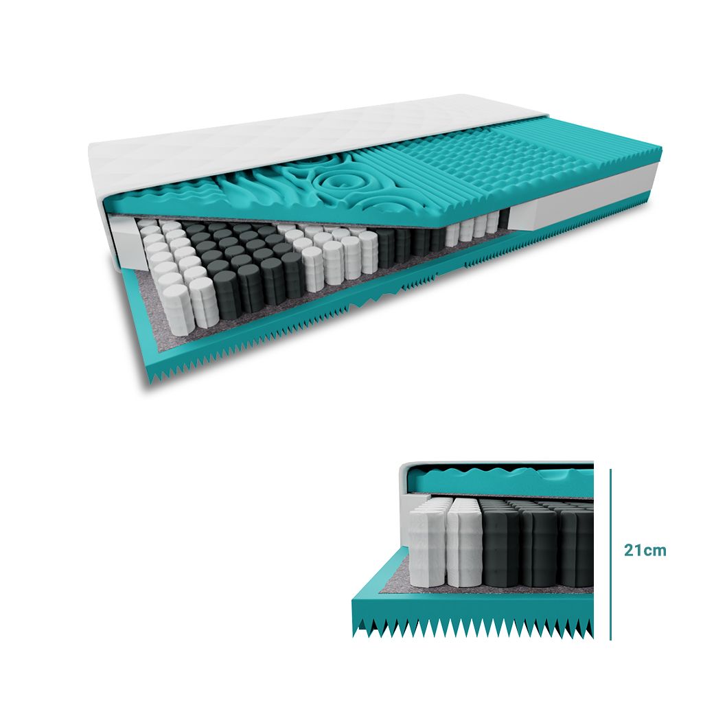 WEBTEX Taštičková matrace MASS COMFORT 21cm 90 x 200 cm Ochrana matrace: VČETNĚ chrániče matrace - Výprodej Povlečení