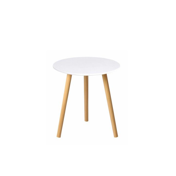 Tempo Kondela Příruční stolek PAMINO - bílá / přírodní - ATAN Nábytek