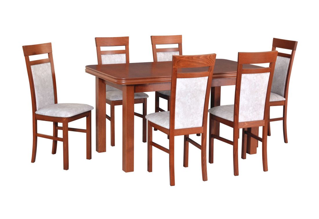 Jídelní sestava JUPITER 5, stůl + 6x židle, olše/látka 18A - Expedo s.r.o.
