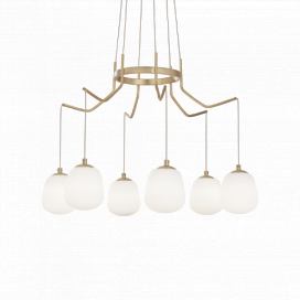 Ideal Lux 206387 závěsné stropní svítidlo Karousel 6x15W|G9 - bílá, mosaz