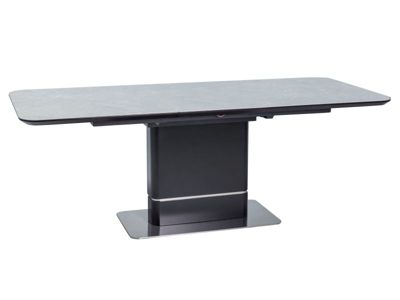 Stůl PALLAS CERAMIC šedý mramorový efekt/Černý MAT 160(210)x90 - Nabytek-Bogart.cz