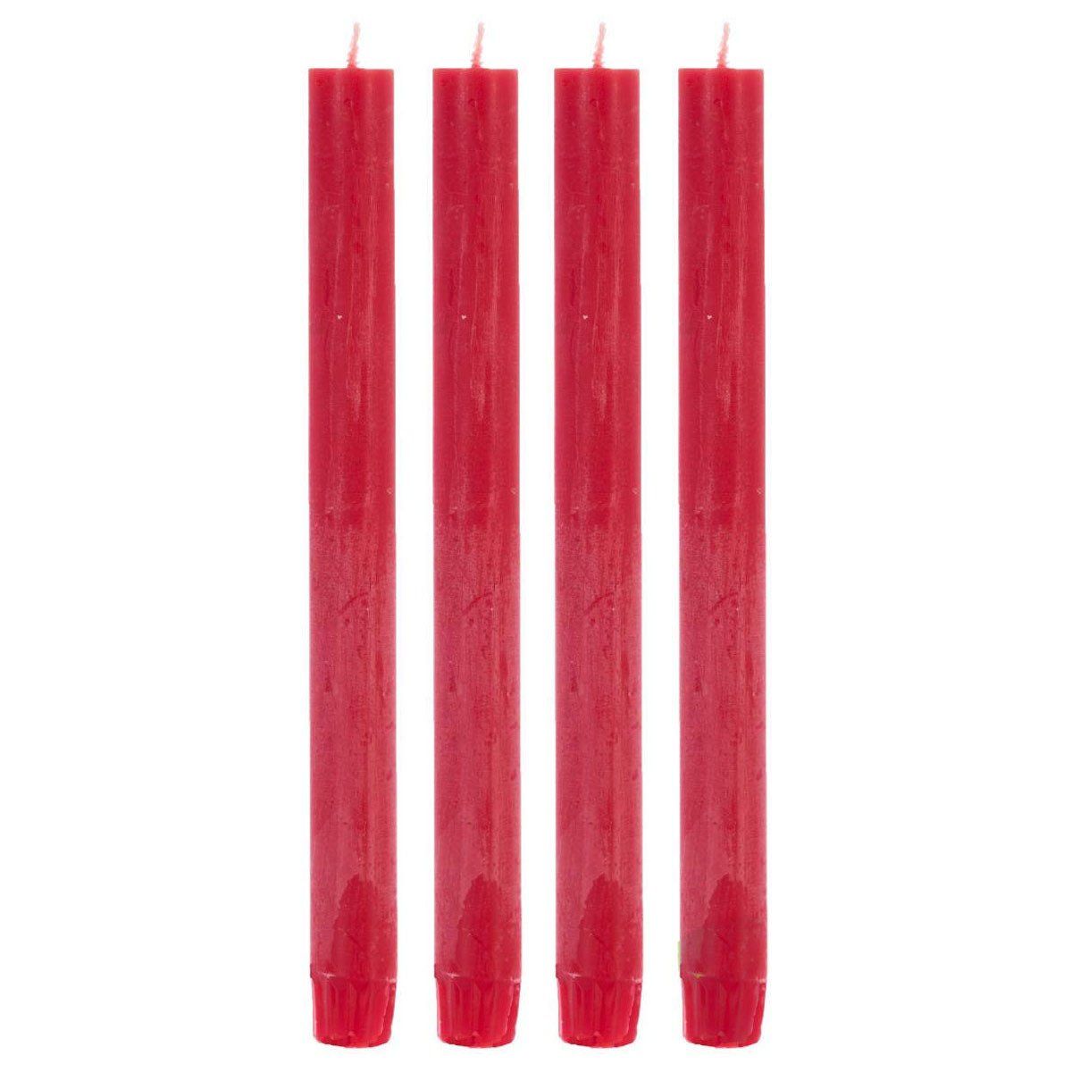 5five Simply Smart Sada 4 rustikálních svíček v červené barvě, výška 24,7 cm - EMAKO.CZ s.r.o.