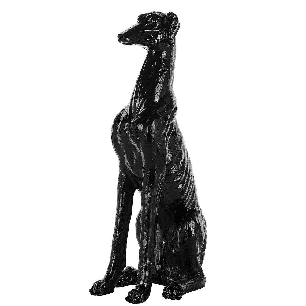 Dekorativní figurka lesklá černá 80 cm GREYHOUND - Beliani.cz