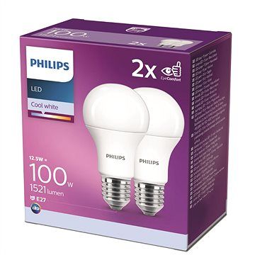 Philips 8718699726959 2x LED žárovka 1x12,5W | E27 | 806lm | 4000K - double pack, EYECOMFORT - alza.cz