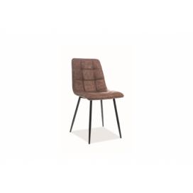 Židle LOOK Černá Konstrukce/hnědá ekokůže