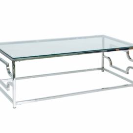 Konferenční stolek VERSACE A transparentní/Stříbrný 120X60