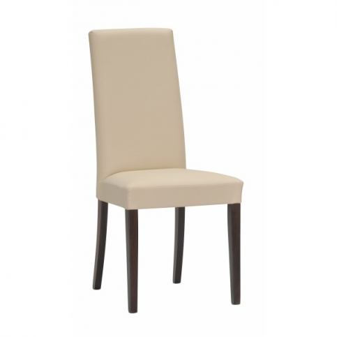 Židle Nancy, čalouněná (tm. hnědá/koženka beige) - Rafni