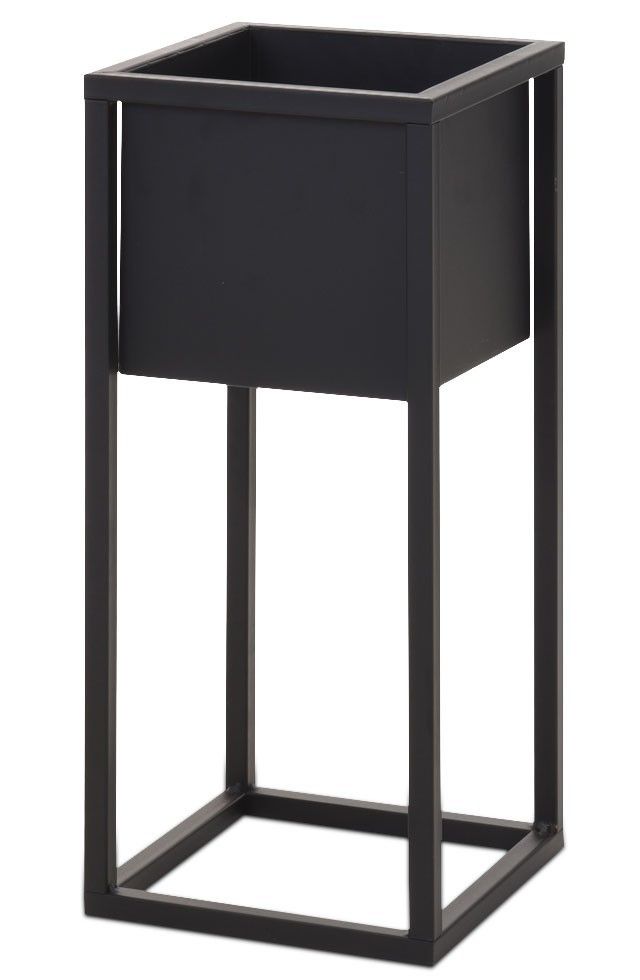 Home Styling Collection Moderní kovový květináč na stojanu, 70 cm, černý - EMAKO.CZ s.r.o.
