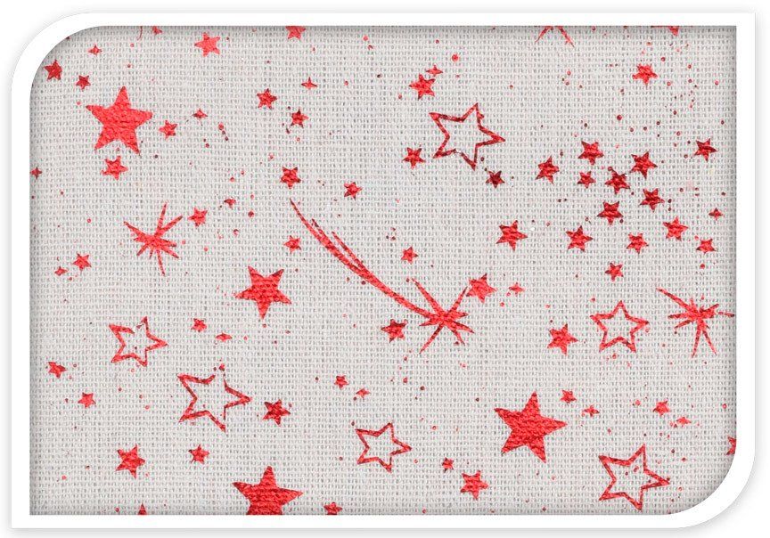 Home Styling Collection Vánoční ubrus, malé hvězdy, bílé a červené, 140 x 180 cm - EMAKO.CZ s.r.o.